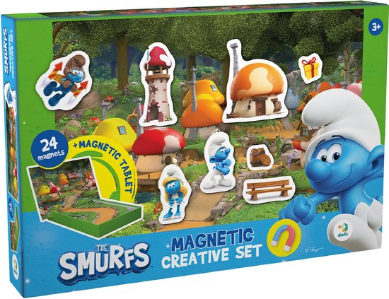 Schtroumpfs - Set Creative magnétique - Tablette magnétique avec 24 aimants - Jouets Schtroumpfs - À partir de 3 ans