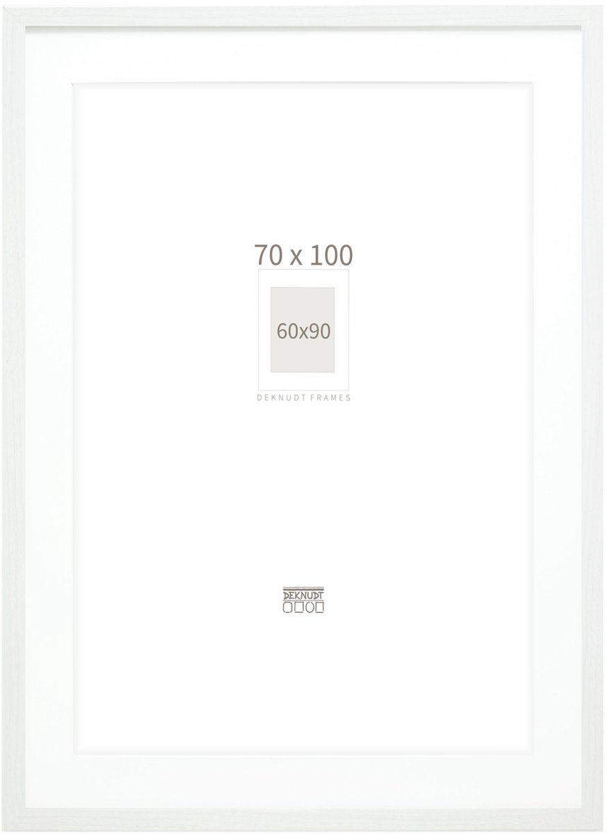 Deknudt Frames fotolijst - wit met passe-partout - 60x90 / 70x100 cm