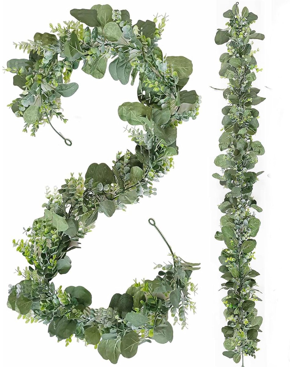 Unyqoos Set van twee realistische groene slingers voor veelzijdige decoratie