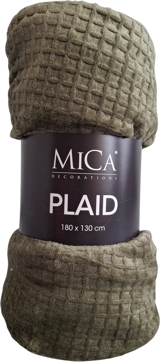 Mica Joanne Fleece Plaid 180x130 cm – Zacht Woondeken – Donkergroen