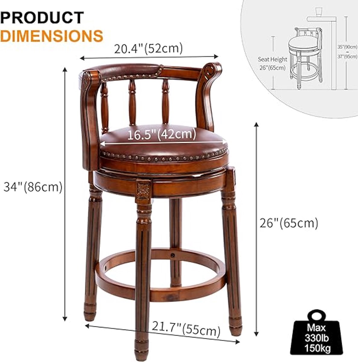 Set van 2 Design Barkrukken met Rugleuning - Mix Vakmanschap, Klasse Functioneel Comfort - Medahomestore