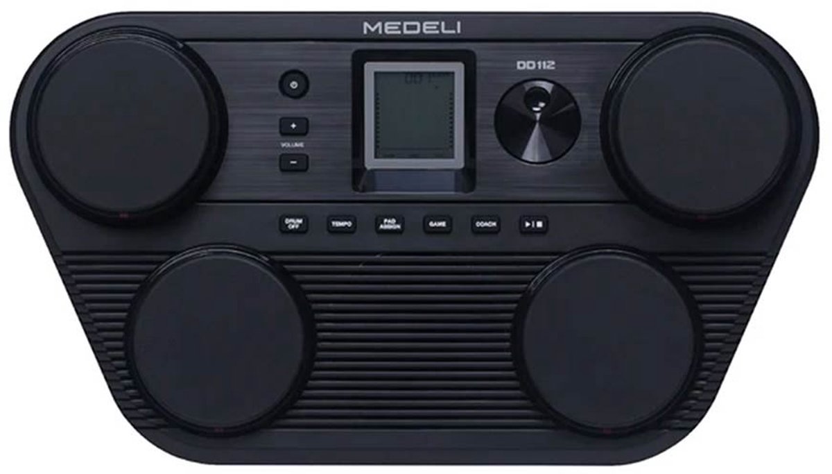 Drumcomputer - Medeli DD112/BK - 4 aanslaggevoelige percussiepads - Draagbaar - Inclusief drumstokken