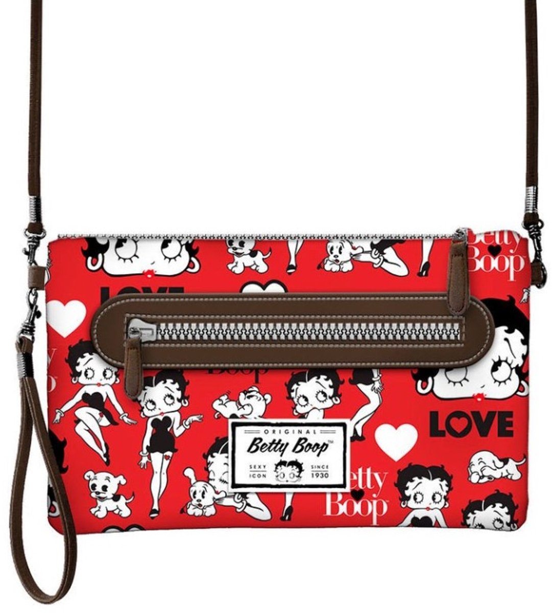 Karactermania - Betty Boop Crossbody-Clutch-Schoudertasje rood - (bxhxd) ca. 28 x 17 cm x 1,5 cm