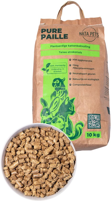 Litière pour chats, lapins et rongeurs, végétale, écologique, biodégradable 2*10 kg / 34L