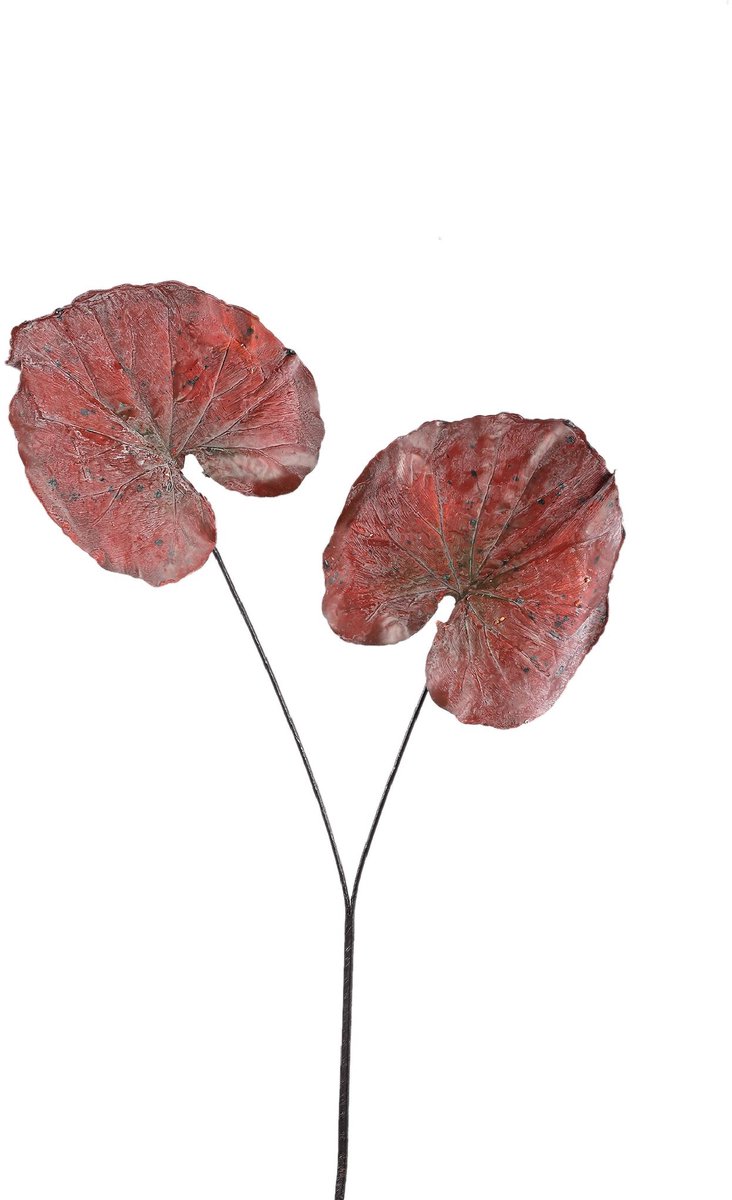 PTMD - Kunstblad Leaves - Rood - 62x57x90cm