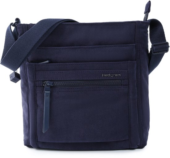 Hedgren ORVA – Sac bandoulière avec protection RFID – Déperlant – Léger – Velours Peacoat Blue