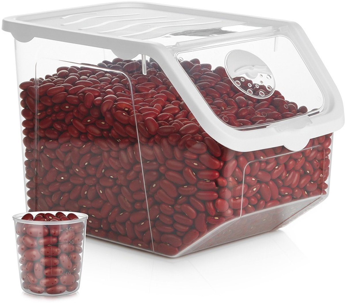 Doos voor Groenten en Fruit met Deksel Transparante 12 l - Aardappelbak - Aardappelpot - Bewaardoos - Container - Koelkast Organizer - Opbergbox - Fruitkist
