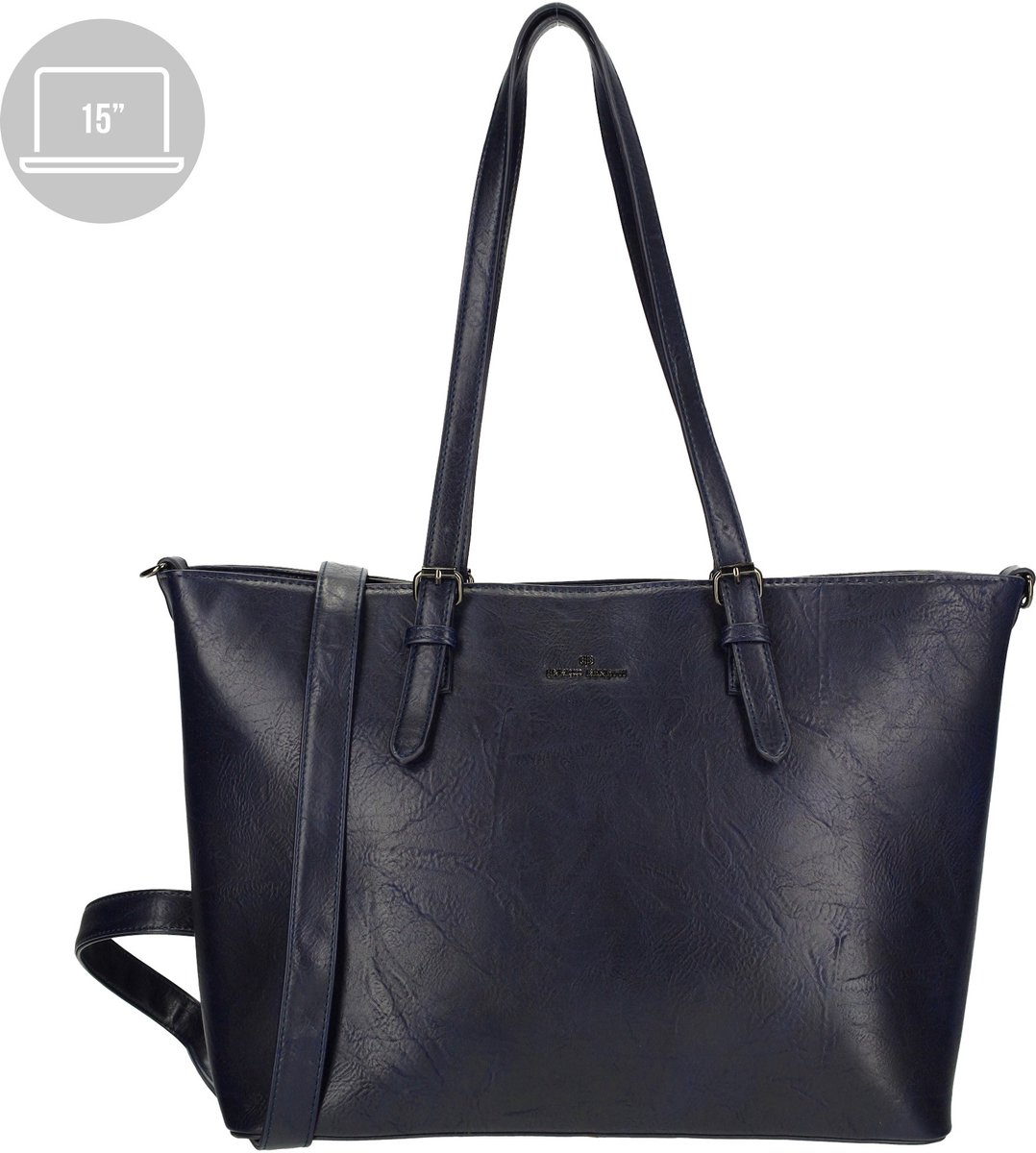 Enrico Benetti Julia shopper – 15 inch laptop – dames laptoptas - Werktas dames - 65019 – Donkerblauw