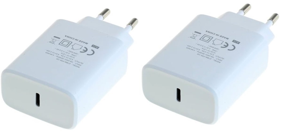2 stuks OneOne 20W snellader. Witte USB C opladers. PD lader adapter past op Motorola Edge 30 Fusion, 30 Neo, 30 Ultra, Moto G60s, Moto S30 Pro, Moto X30 Pro, Edge X30, G60s, Moto G52