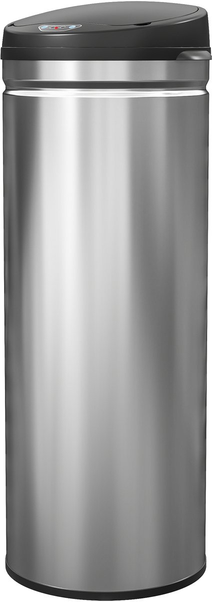 4goodz Sensorprullenbak Rond 50 liter - Zilver