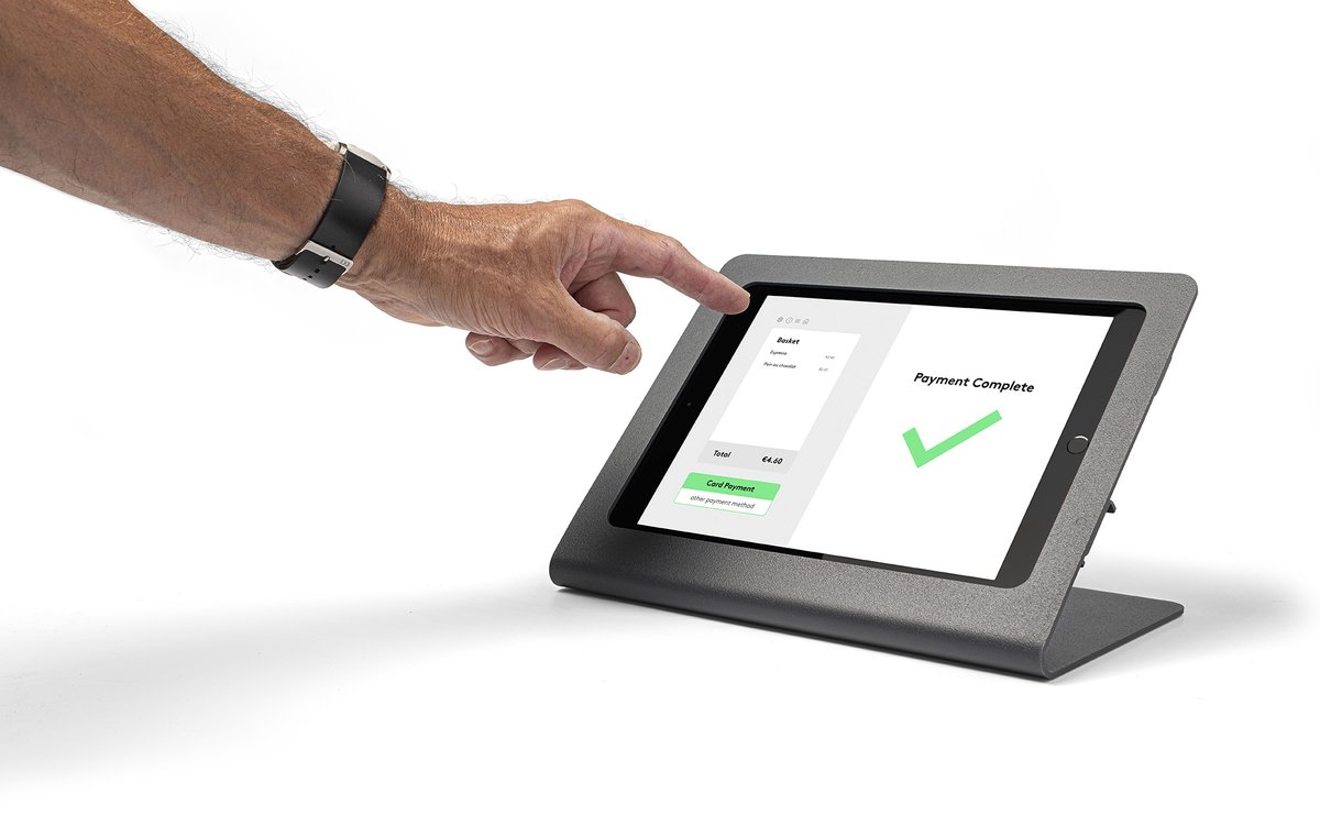 Heckler Design Windfall stand, tafelstandaard compatibel met iPad Pro 12.9 inch, zwart-grijs