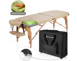 ZenGrowth® Gavia Massagetafel Beige – Traagschuim matras - Incl. Draagtas met wielen – 213cm x 70cm – Hoogte verstelbaar 60 tot 89 cm – Behandeltafel