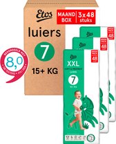 Etos luiers - Maat 7 - 15+ kg - Maandbox - 144 stuks