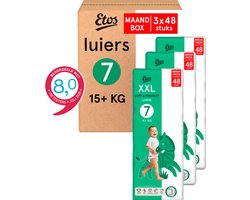 Etos luiers - Maat 7 - 15+ kg - Maandbox - 144 stuks