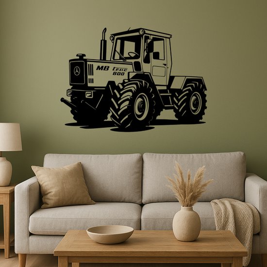 BR2Laser MB Trac 800 – Décoration murale – Bois découpé au laser – Art tracteur – 75 cm de large