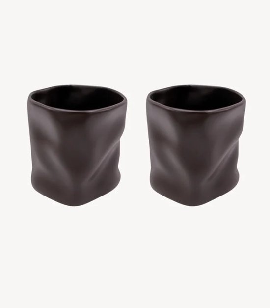 Tasses en céramique biologique Zoha – Lot de 2 – 290 ml – Moka Diamond – Services de table Handgemaakt – Design biologique