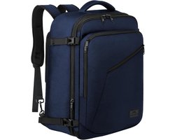 Matein Uitbreidbare Reisrugzak 40L voor Vliegtuig Handbagage – Cabin Rugzak 50×35×20 cm, Lichtgewicht Reistas Backpack voor Dames & Heren, Geschikt voor Zakenreis & Weekend, Blauw