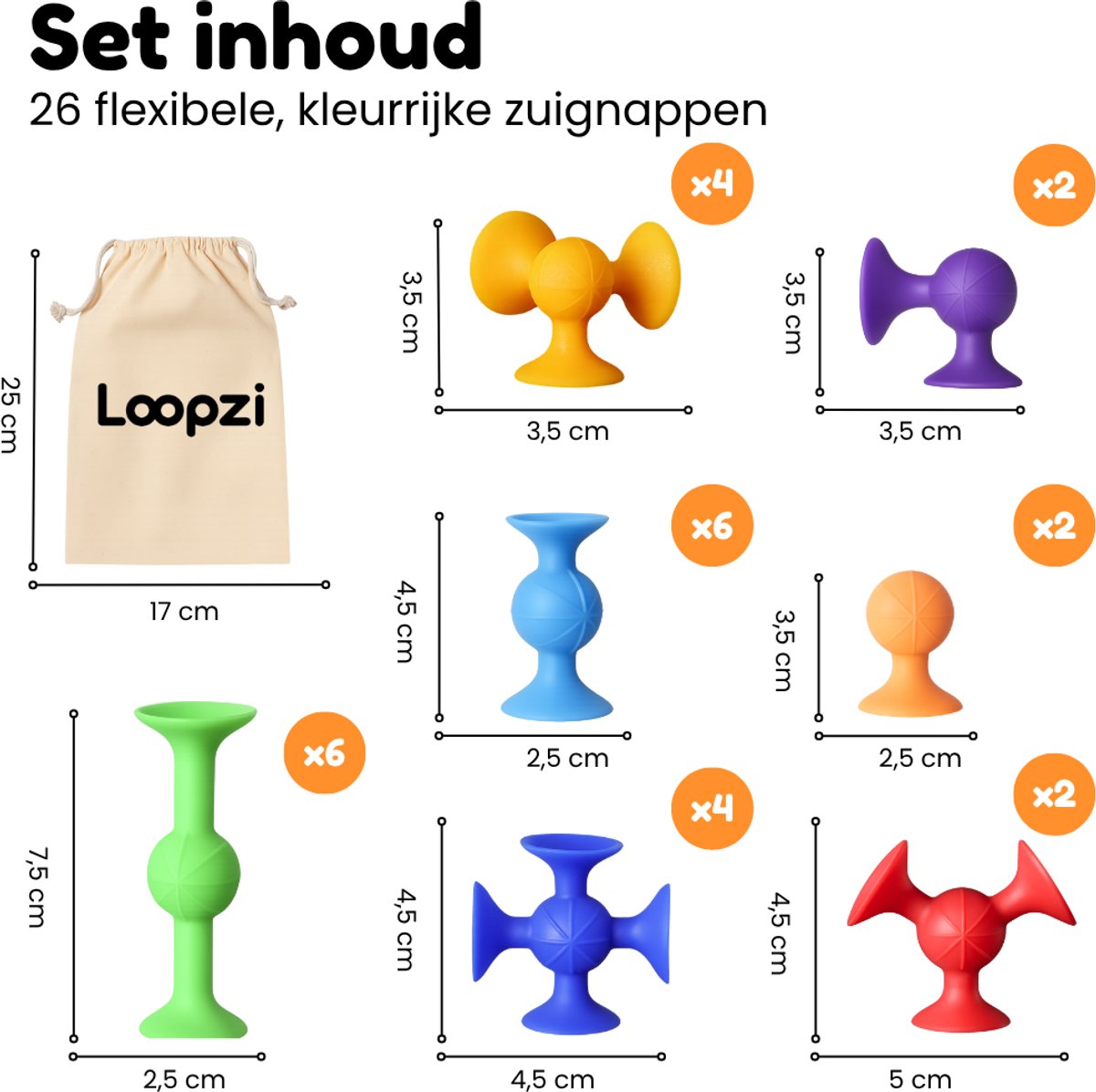 Loopzi Ploppers speelgoed - Sensorisch siliconen speelgoed - 26 zuignappen — afbeelding 5
