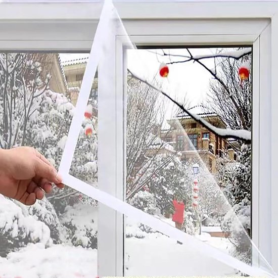 Film pour vitrage - Film adhésif pour vitrage - 160 cm x 160 cm - Protection contre le froid - Isolation thermique