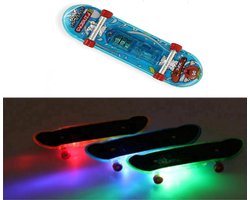 Miniatuur Skateboard Blauw met Licht | Lightfight | Vingerskateboard | Vingerboard | Mini Board |9.5 cm
