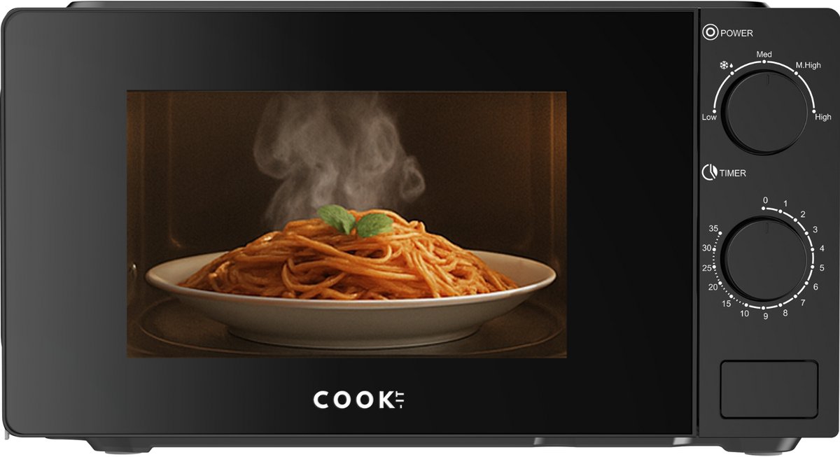 COOK-IT Vrijstaande Magnetron - 20L - 5 Verwarmingsstanden - Microgolfoven - Microwave - Zwart — afbeelding 1