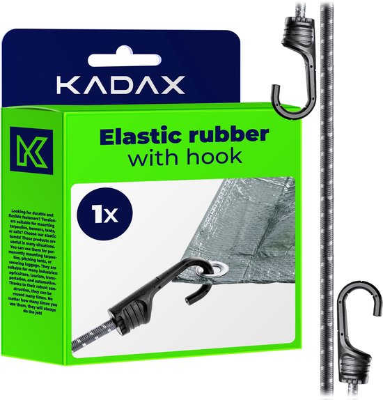 KADAX Dekzeilhouder, weerbestendige zeilspanner, zeilrubber, expanderlussen, spanrubbers voor tenten, zeilen, trampolines en caravans (wit/grijs/haken/1 stuk)