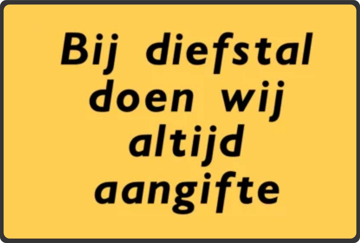 Waarschuwingssticker Bij diefstal doen wij altijd aangifte – A4 – Anti diefstal sticker – Witte folie