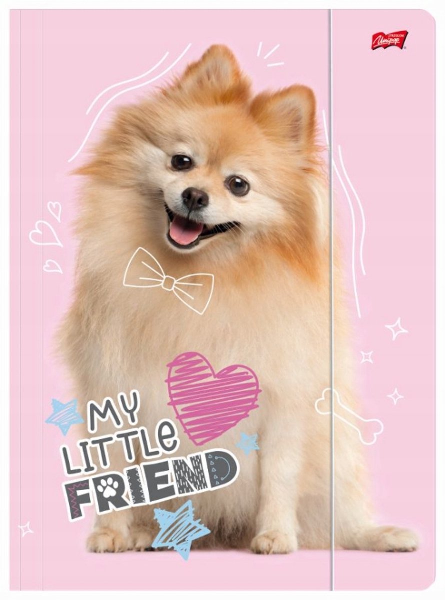A4 elastische kaart - MIJN KLEINE VRIEND ZOETE POMERANIAN - 300 g/m2