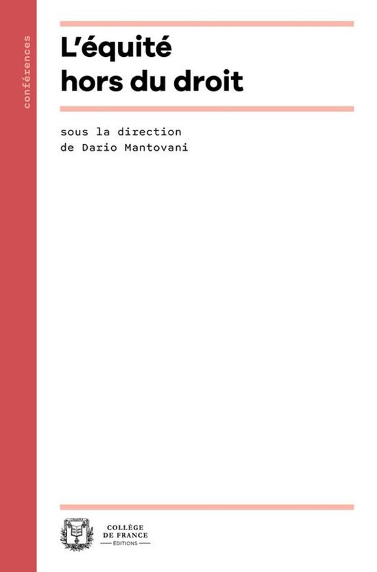 Conférences - L’équité hors du droit - cover