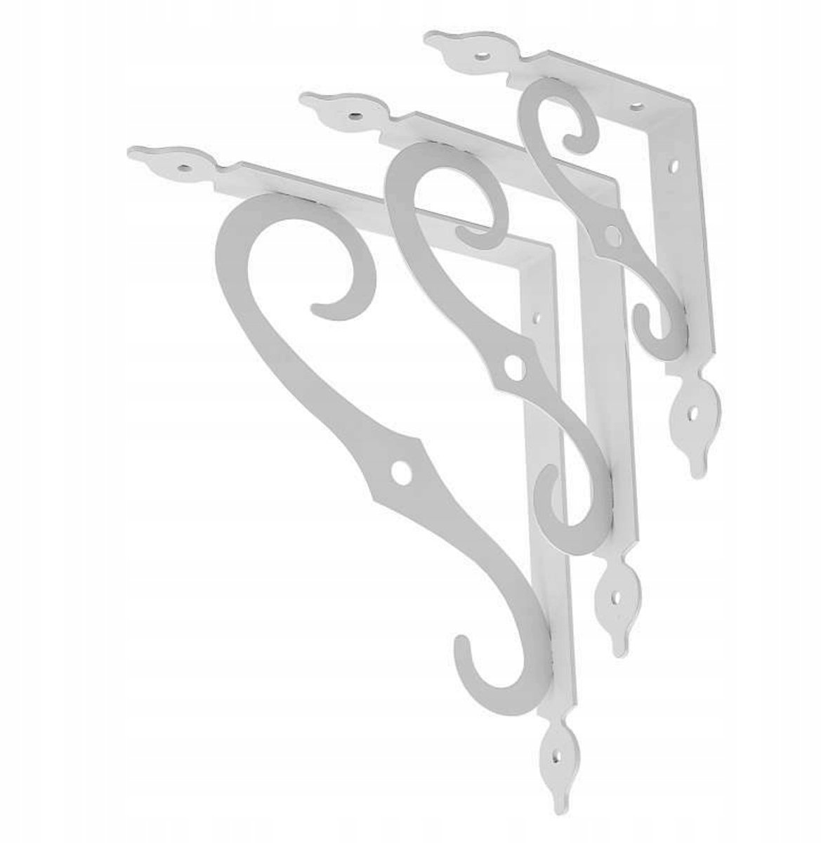 Witte Sierlijke Plankdrager 190x240x25 mm - Poedercoating