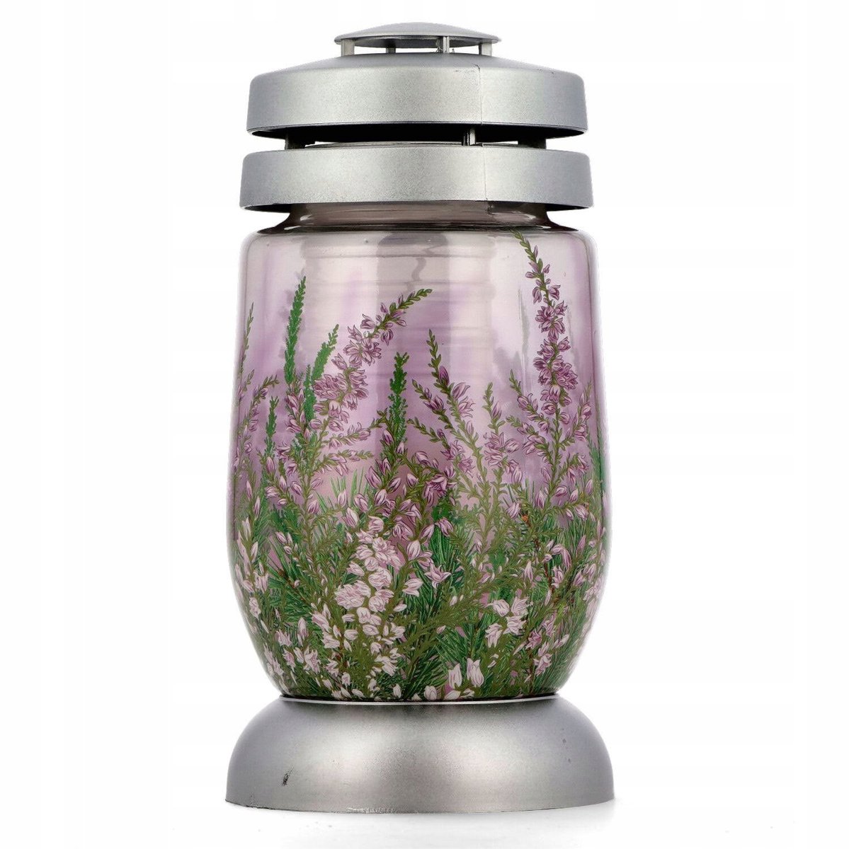 Glazen Znicz Wrzosy Zilver 22cm - Sfeervolle Herdenking