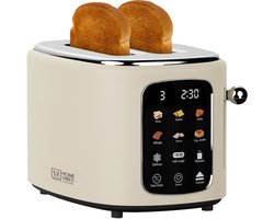 Home Vibes® Broodrooster – Toaster – Met Touch LED Display - 6 Voorprogramma’s – Grille Pain – Vaderdag Cadeau - Brood Rooster - Brede Sleuven - 800W – Mat Beige