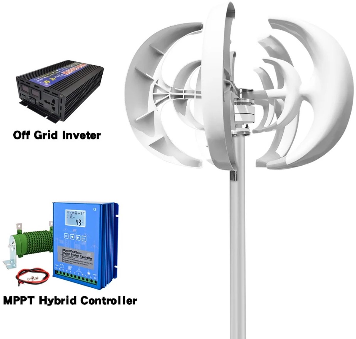 Windlaadregelaar 12V/24V – 300W/600W Waterdichte Controller Voor Windturbines (IP67) 2 miniatura