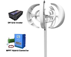 Serolux® - Windturbine - Windmolen Generator - Windturbine Generator - Windenergie - Wind Turbine – 3000W - 48V - Met controller en omvormer - 3 Messen - Wit