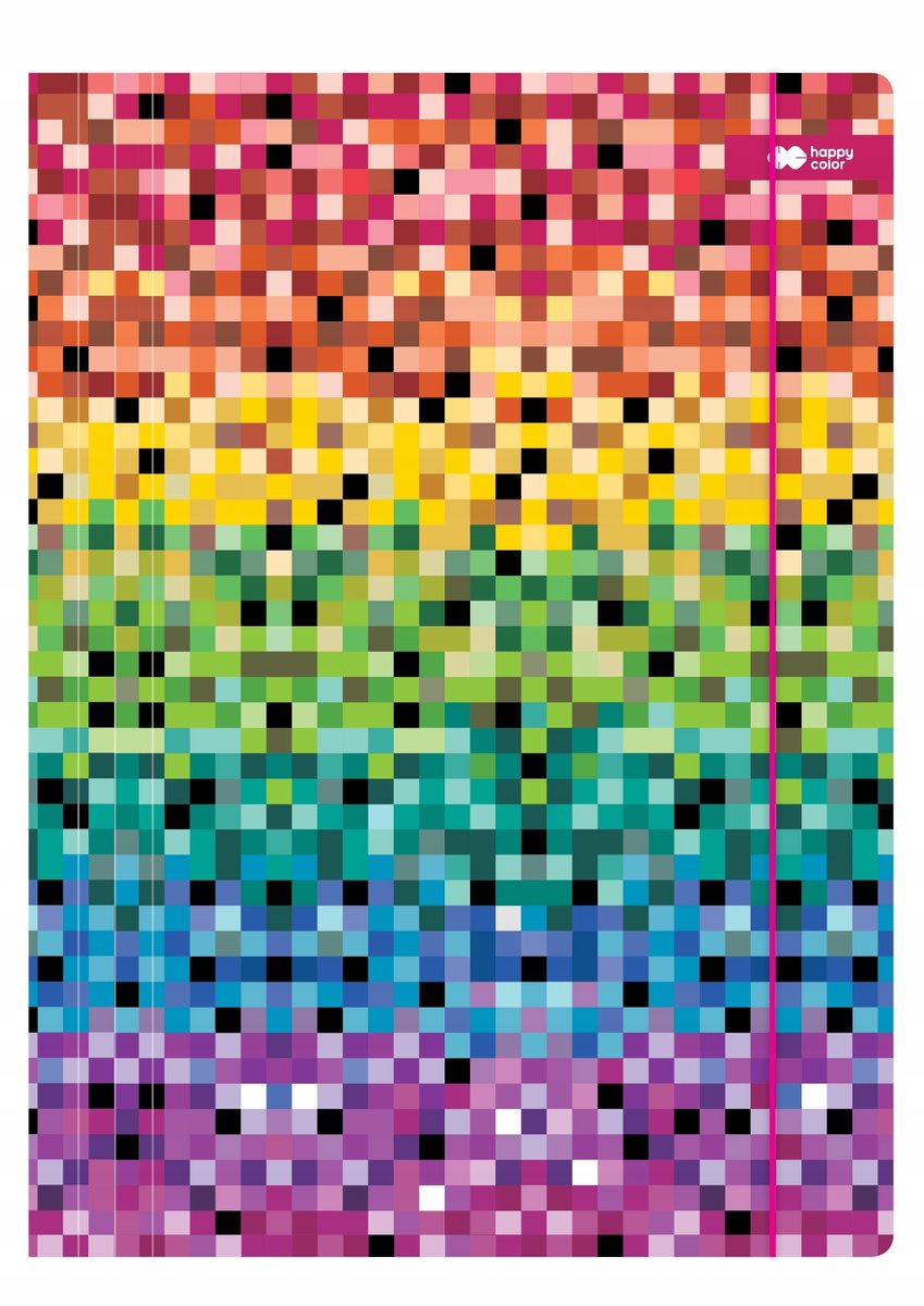Happy Color A4 Map met Elastiek - Pixels Rainbow