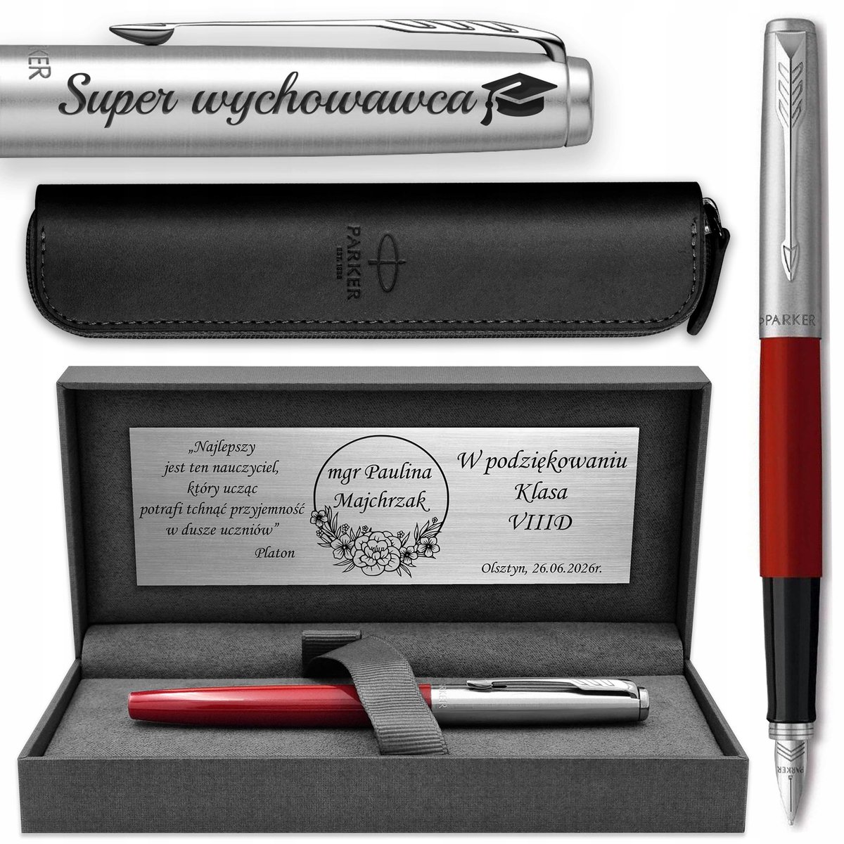 Parker Jotter 60 Vulpen Rood - Luxe Geschenkset met Gratis Gravure