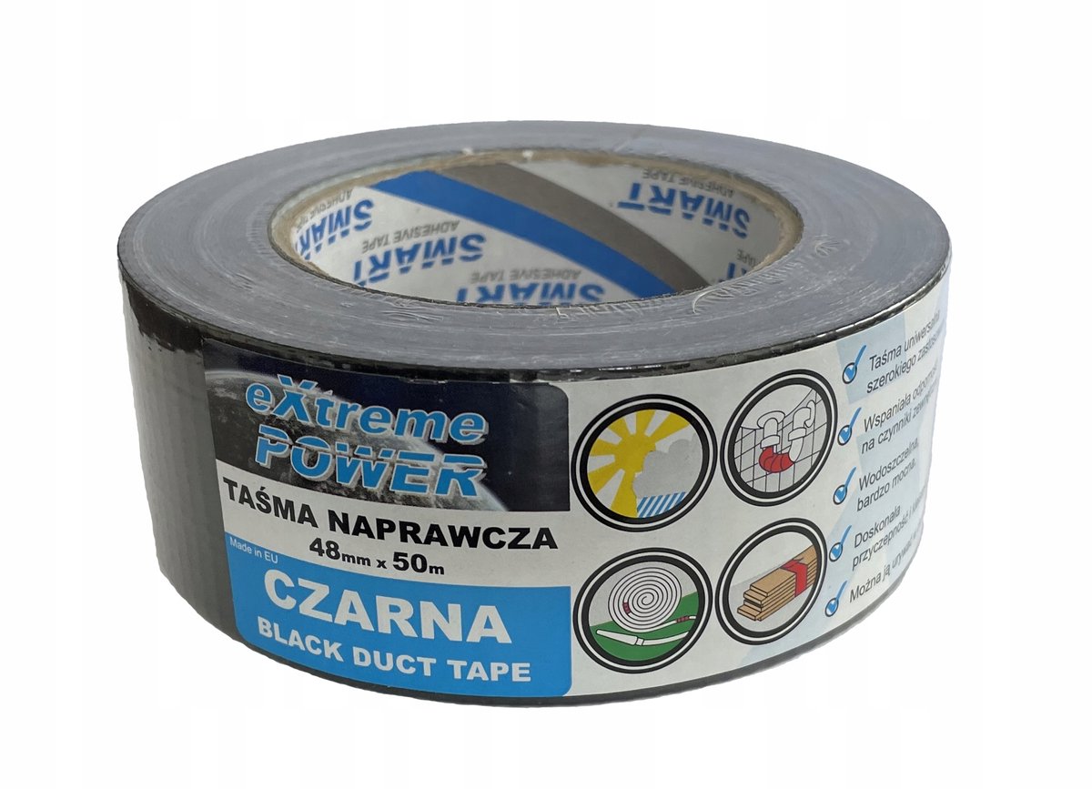 SMART Duct Tape Zwart 48mm x 50m - Versterkt & Waterdicht