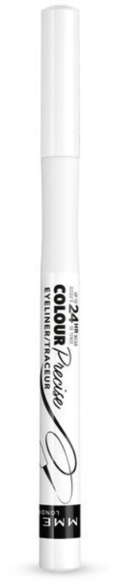 Witte Rimmel Colour Precise eyeliner met "24HR WEAR" en "LONG LASTING" opdruk.