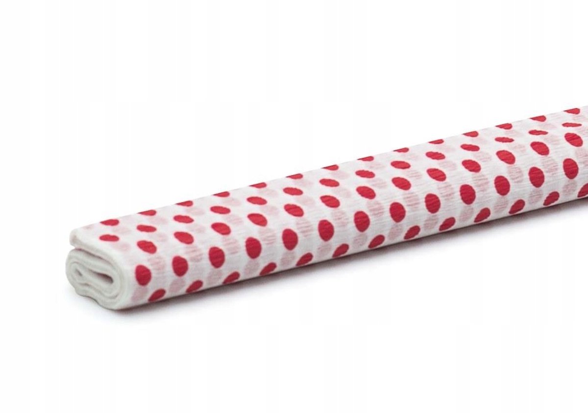 Gekreukeld crêpepapier Rood-Wit getipt 50x200cm