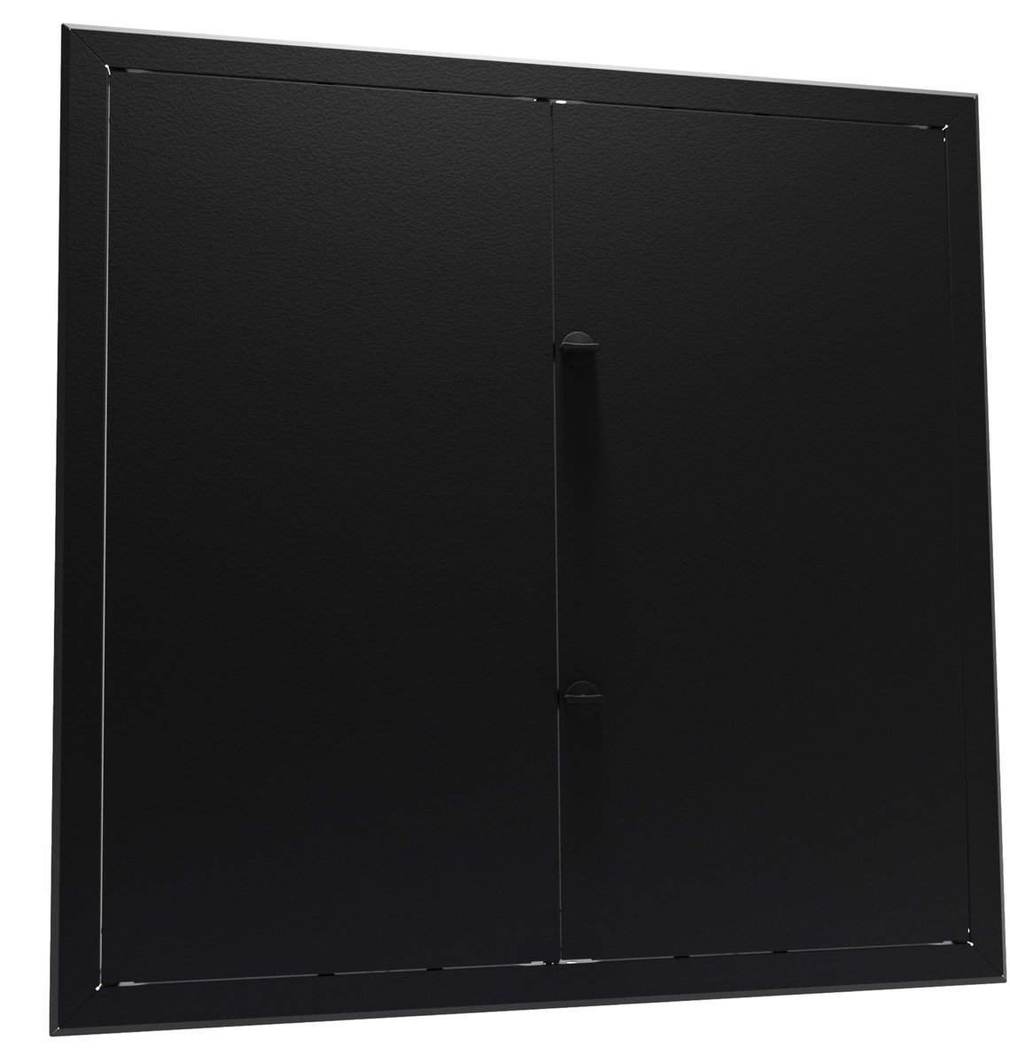 Metalen Inspectieluik Zwart 90x100 cm met Draaiknop