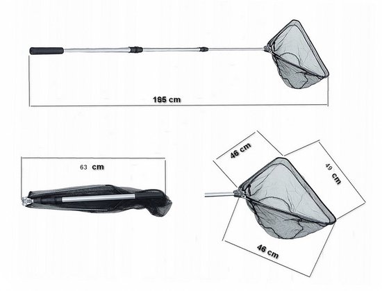 Telescopische Visnet 185cm - Lichtgewicht, Sterk, Opvouwbaar — afbeelding 2