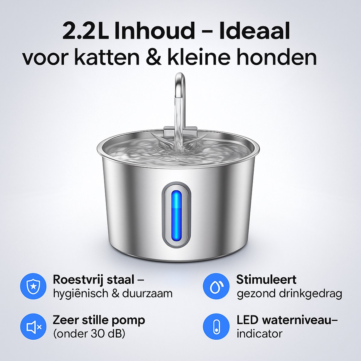 Drinkfontein RVS - Stille Pomp & LED thumbnail 2