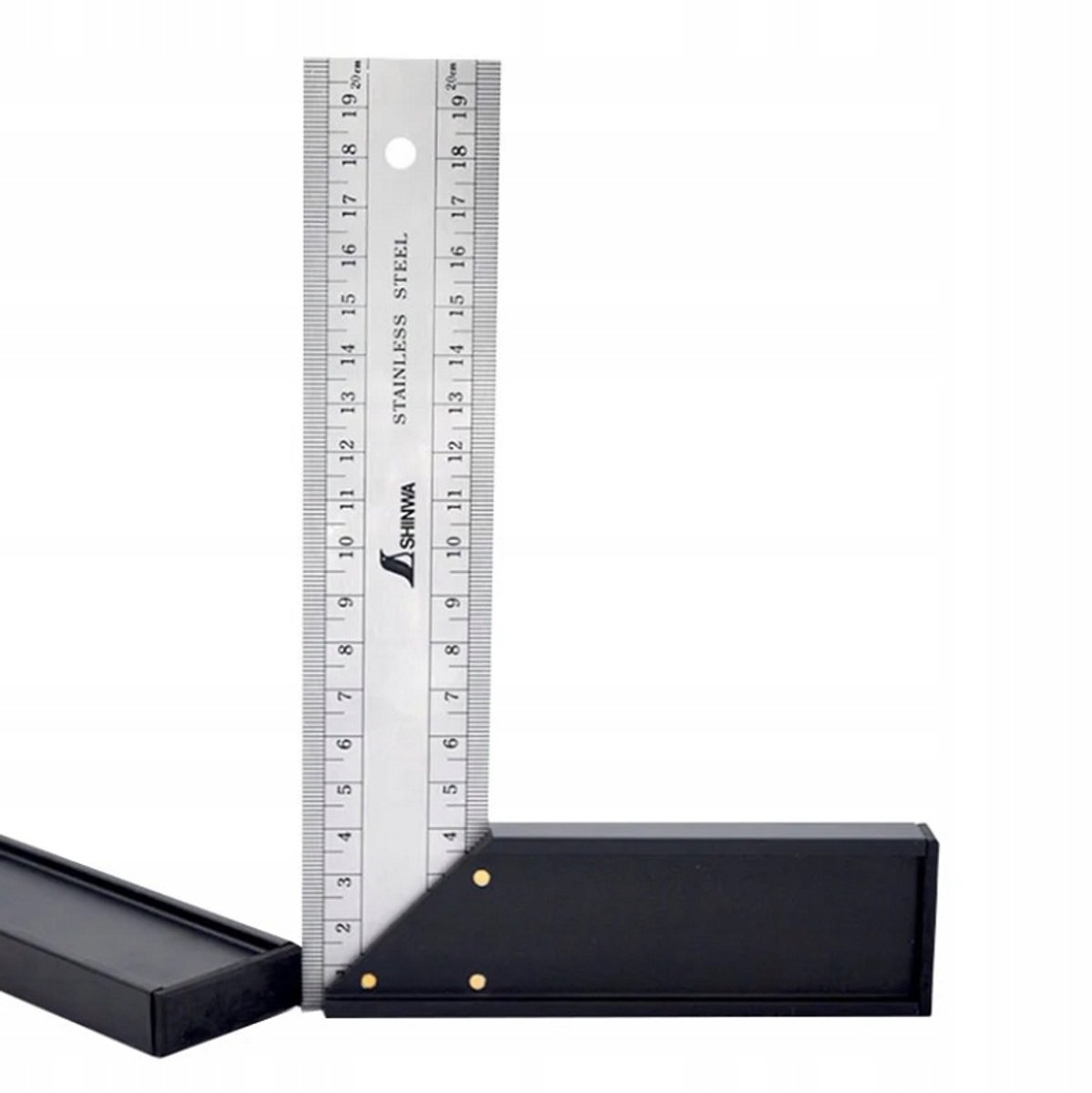 Shinwa Hoekliniaal 30cm RVS met Voet en Schaal