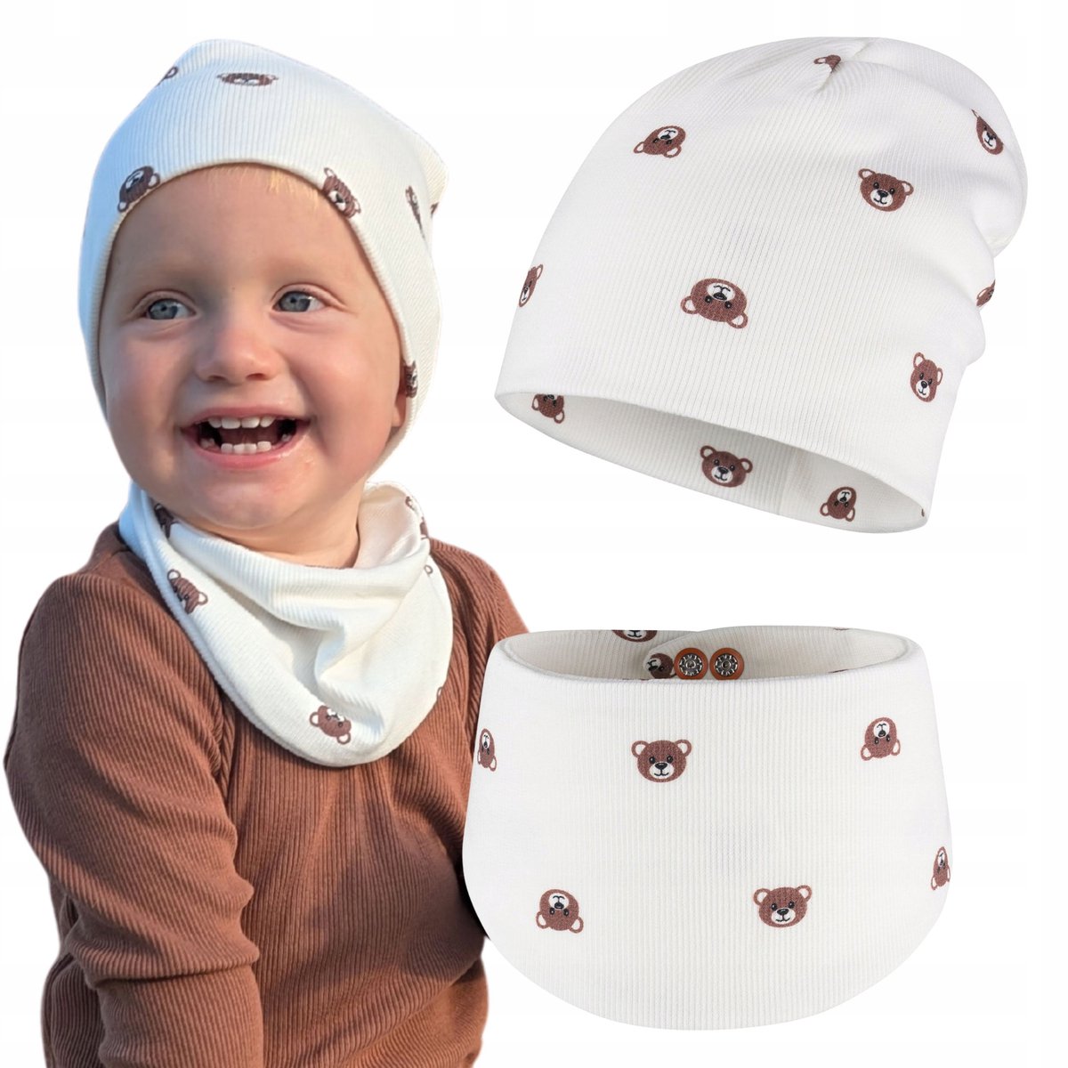 Baby Muts & Sjaal Set 'MISIE' Katoen 46-50 cm