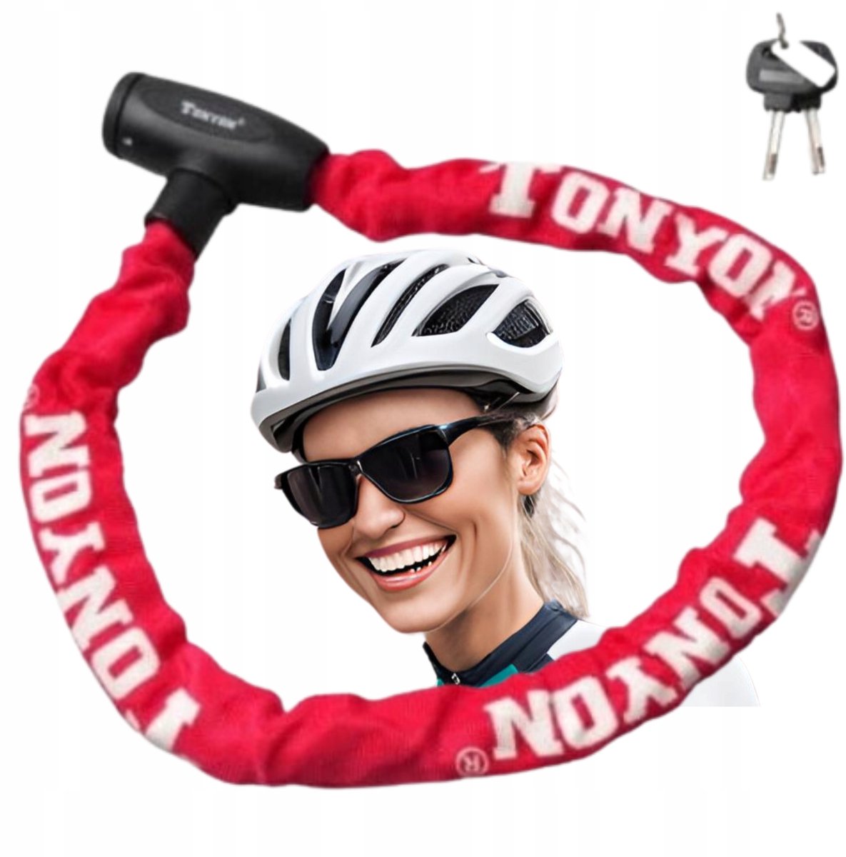 TONYON Fietsketting 120cm Rood - Sterke Fietslot TY715
