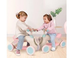 Fietsje - Loopfietsje - met trekkoord - Kinderloop fietsje 2 jaar of ouder - Koala - Beige/Roze - Het eerste avontuur op wieltjes