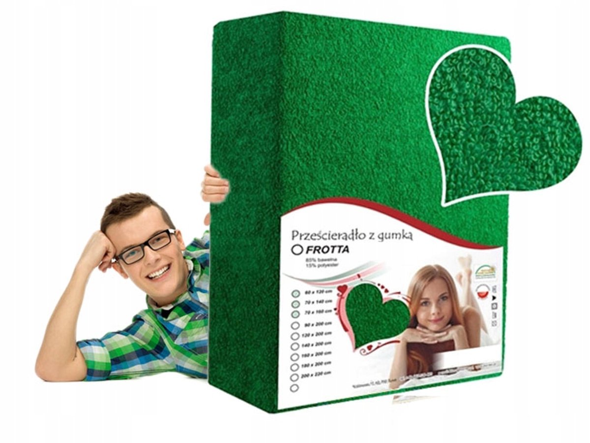 Zachte Frotté Hoeslaken met Elastiek 90x180cm - Grasgroen