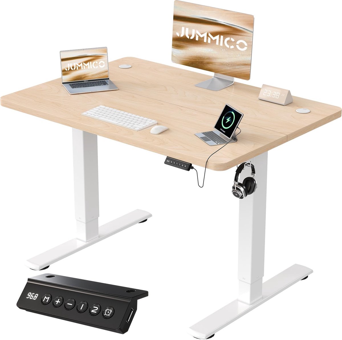 Elektrisch Zit-Sta Bureau 200x80 cm – Medahomestore ErgoLift Pro™ – In Hoogte Verstelbaar Bureau met USB-Oplaadpoort, Geheugenfunctie, Stil Motorsysteem, Kabelmanagement & Anti-Botsing – Ergonomisch Staand Bureau voor Kantoor, Gaming en Thuiswerken –
