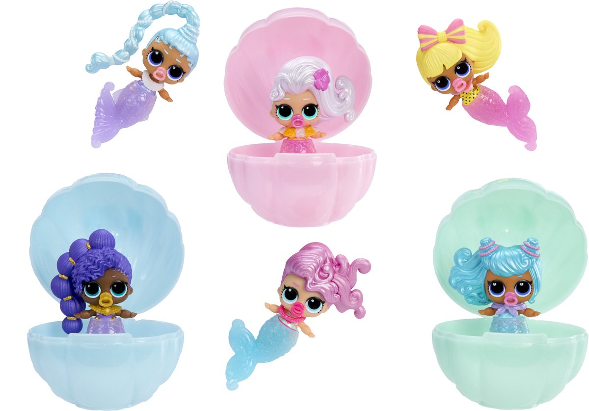 L.O.L. Surprise Mermaids! Makeover Magic Baby Sisters met zeemeerminstaarten die van kleur veranderen en een displaybol met schelpenthema, verzamelpoppen, voor kids van 4+ — cadeau in Spellen & Speelgoed - foto 6