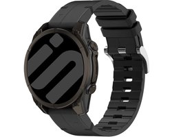 Strap-it Hybrid bandje van Leer & Siliconen geschikt voor Garmin Fenix 8 (Pro-E-47mm) - Fenix 7 (Solar-Pro) - 6 (Solar-Pro) - Fenix 5 (Plus) / Forerunner 970 - 965 - 955 - 945 - 935 - 745 / Epix Gen 2 - Pro 47mm / Quatix 7-8 - Zwart